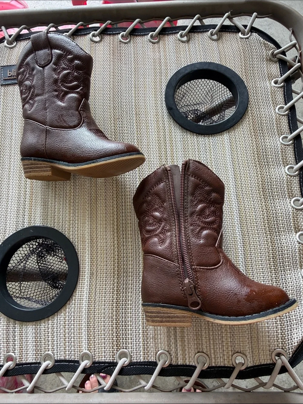Cat & Jack Brown Girls' Embroidered Western Boots